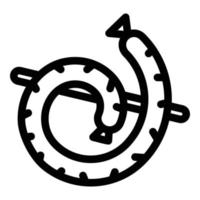 Snag sausage icon, outline style vector