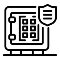 Secured money safe icon, outline style vector