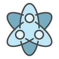 Atom icon color outline vector
