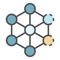 Complex molecule icon color outline vector
