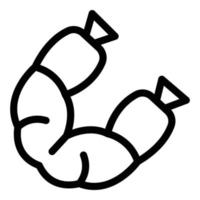 icono de salchicha banger, estilo de contorno vector