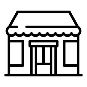 icono de cafetería, estilo de esquema vector