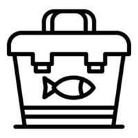 icono de bolsa de hielo de pescado, estilo de contorno vector