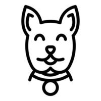 Cute dog head icon, outline style vector