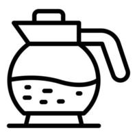 icono de cafetera de vidrio caliente, estilo de esquema vector