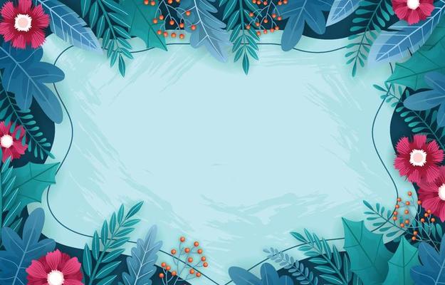 Floral Winter Border Background