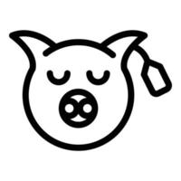 Meat pig head icon, outline style vector