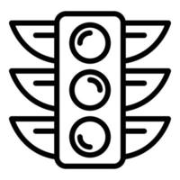 Traffic lights icon, outline style vector