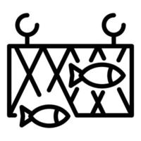 Fish farm net icon, outline style vector