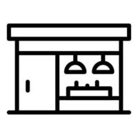 icono de la cafetería de la calle, estilo de esquema vector