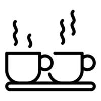 icono de tazas de café de desayuno, estilo de esquema vector