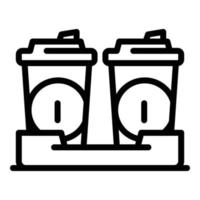 Coffee to go cups icon, outline style vector