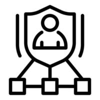 Personal guard scheme icon, outline style vector