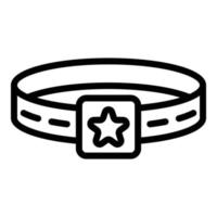 Star dog belt icon, outline style vector