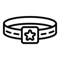 Star dog belt icon, outline style vector