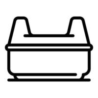 icono de caja de viaje para perros, estilo de contorno vector