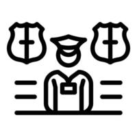 Police personal guard icon, outline style vector