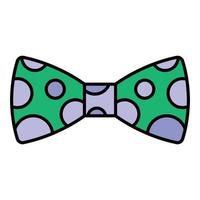 Polka bow tie icon color outline vector