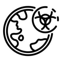 Biohazard planet affection icon, outline style vector