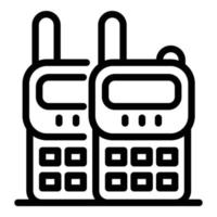 icono de guardia de walkie talkie, estilo de esquema vector