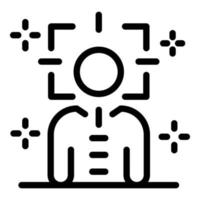 Personal guard target icon, outline style vector