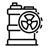 Radiation barrel icon, outline style vector