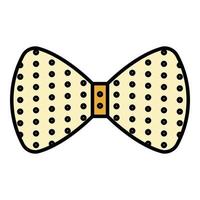 Dotted bow tie icon color outline vector
