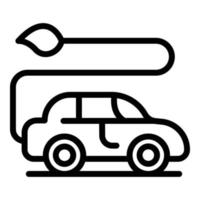 Eco electric car icon, outline style vector