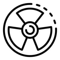 icono de signo nuclear, estilo de contorno vector