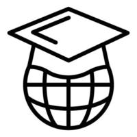 Global learning language icon, outline style vector