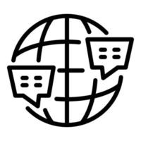 Global foreign language icon, outline style vector