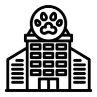 icono de hotel para mascotas, estilo de contorno vector