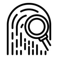 Fingerprint investigator icon, outline style vector
