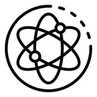 Atom icon, outline style vector