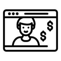 Web money estimation icon, outline style vector