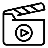 Camera clapper icon, outline style vector