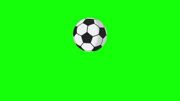 bucle de movimiento de pelota de fútbol rebotando en el fondo de pantalla verde video
