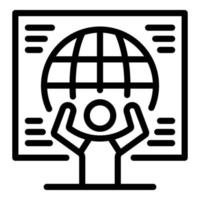 Global ecologist icon, outline style vector