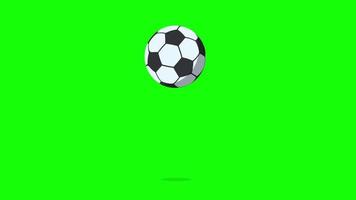 bucle de movimiento de pelota de fútbol rebotando en el fondo de pantalla verde video