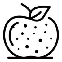 icono de manzana fresca, estilo de esquema vector