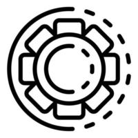 Gear market icon, outline style vector