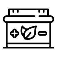 Eco car battery icon, outline style vector