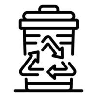 Eco recycle coffee cup icon, outline style vector