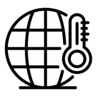 Global warm temperature icon, outline style vector