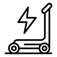 icono de scooter eléctrico, estilo de esquema vector