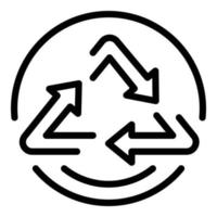 Eco triangle icon, outline style vector