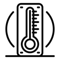 Outdoor thermometer icon, outline style vector