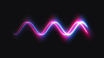 Waves of light. Glowing lines flickering. futuristic neon lights video