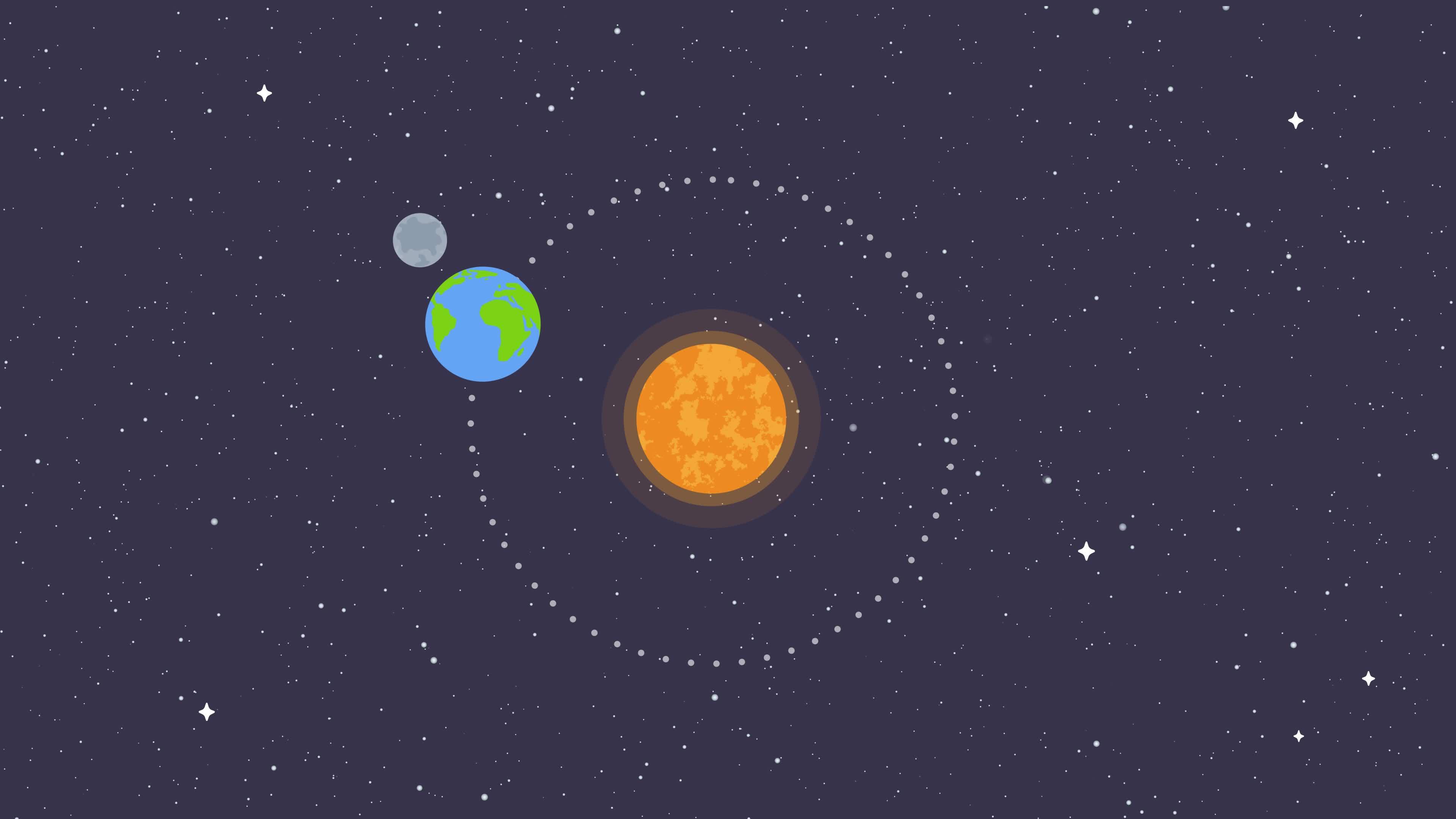 Motion graphic of earth orbiting the sun while the moon revolves around the  earth 15664334 Stock Video at Vecteezy