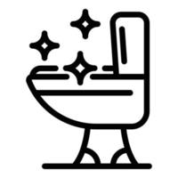 Sparkling toilet bowl icon, outline style vector